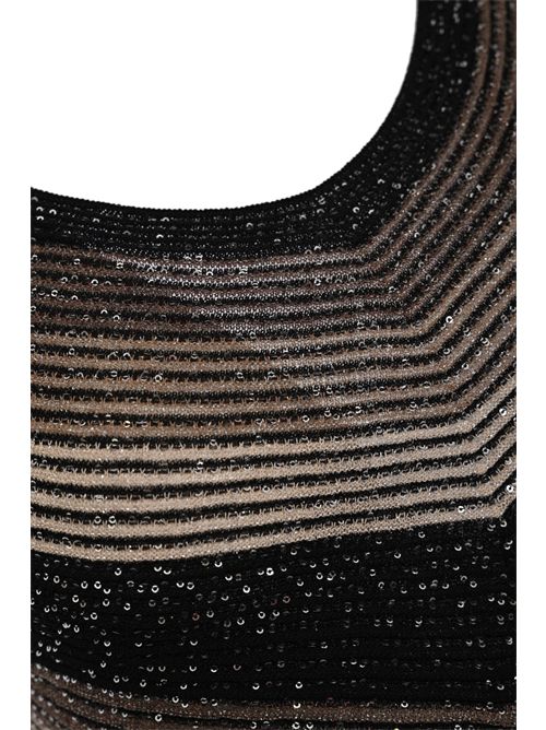 Top in maglia di viscosa e lurex con paillettes D. Exterior | 620752NERO